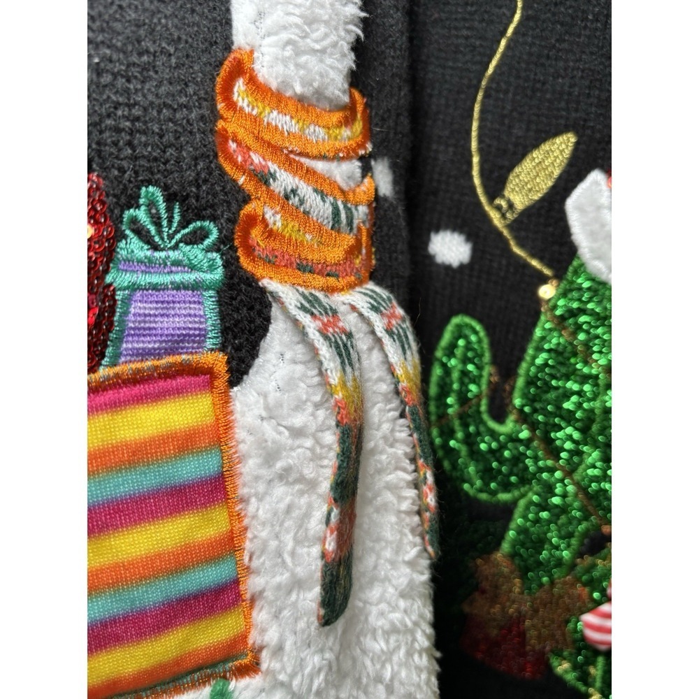 Holiday Time "Happy Llama Days" Black Christmas sweater Size  2X 20W-22W - Picture 6 of 10